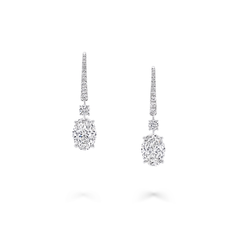Oval Diamond Earrings