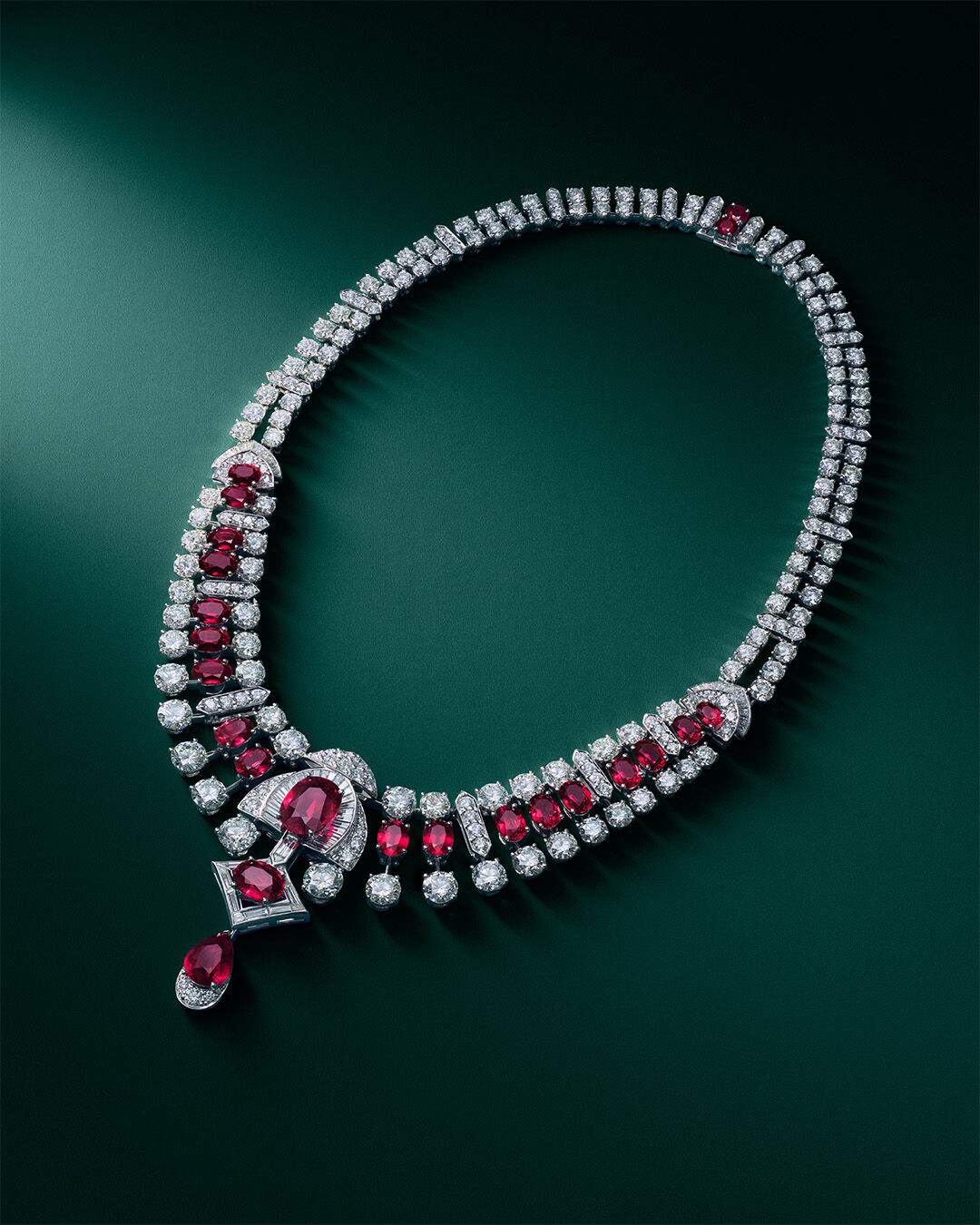 Image shows Graff Ruby and White Diamond High Jewellery Necklace