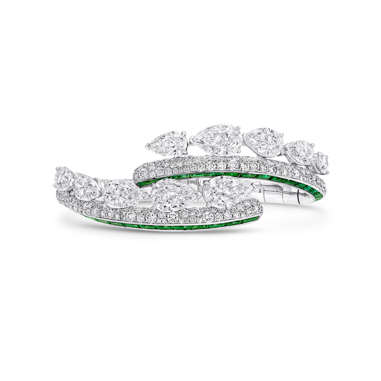 Image shows Graff White Diamond and Emerald Bracelet