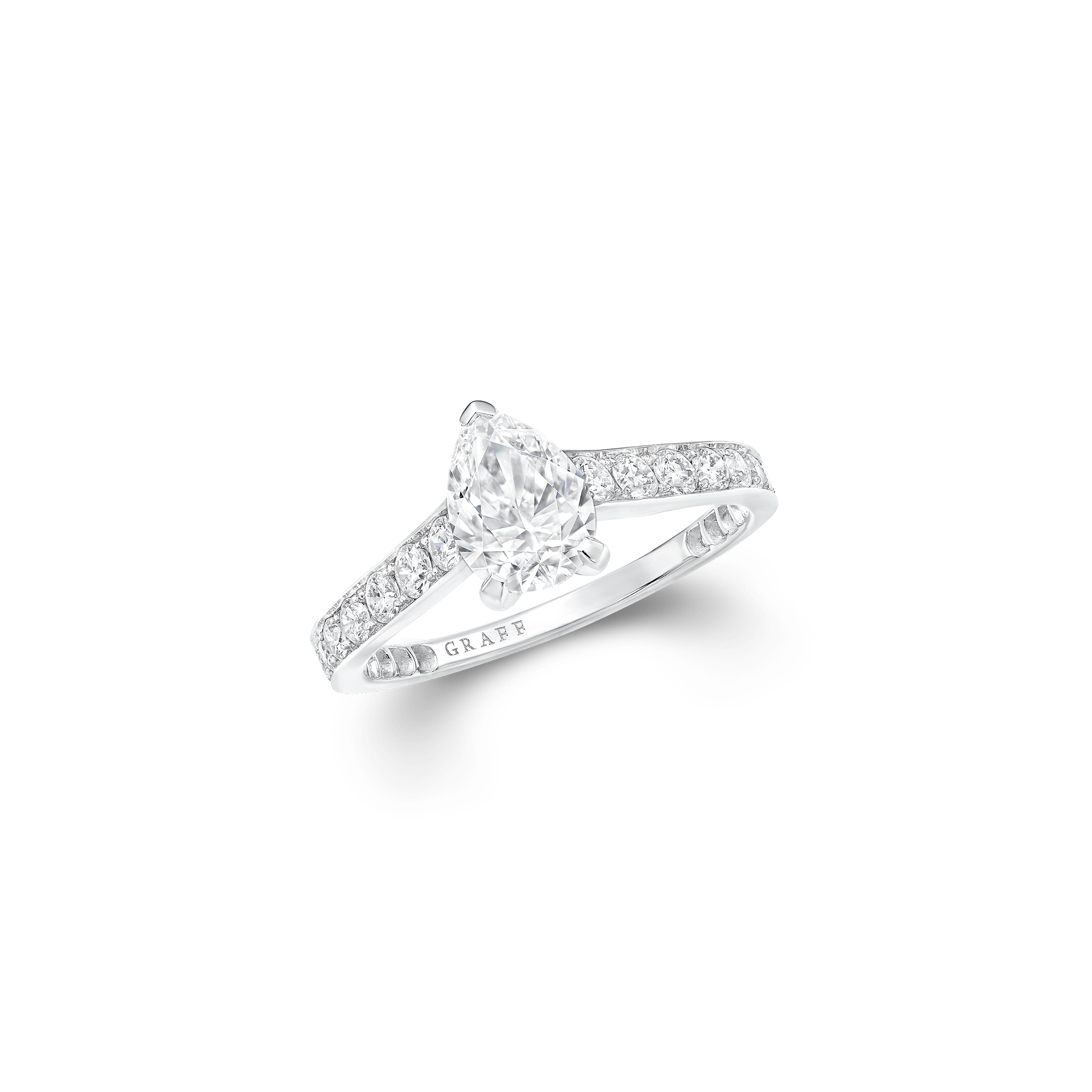 Flame Pear Shape Diamond Engagement Ring
