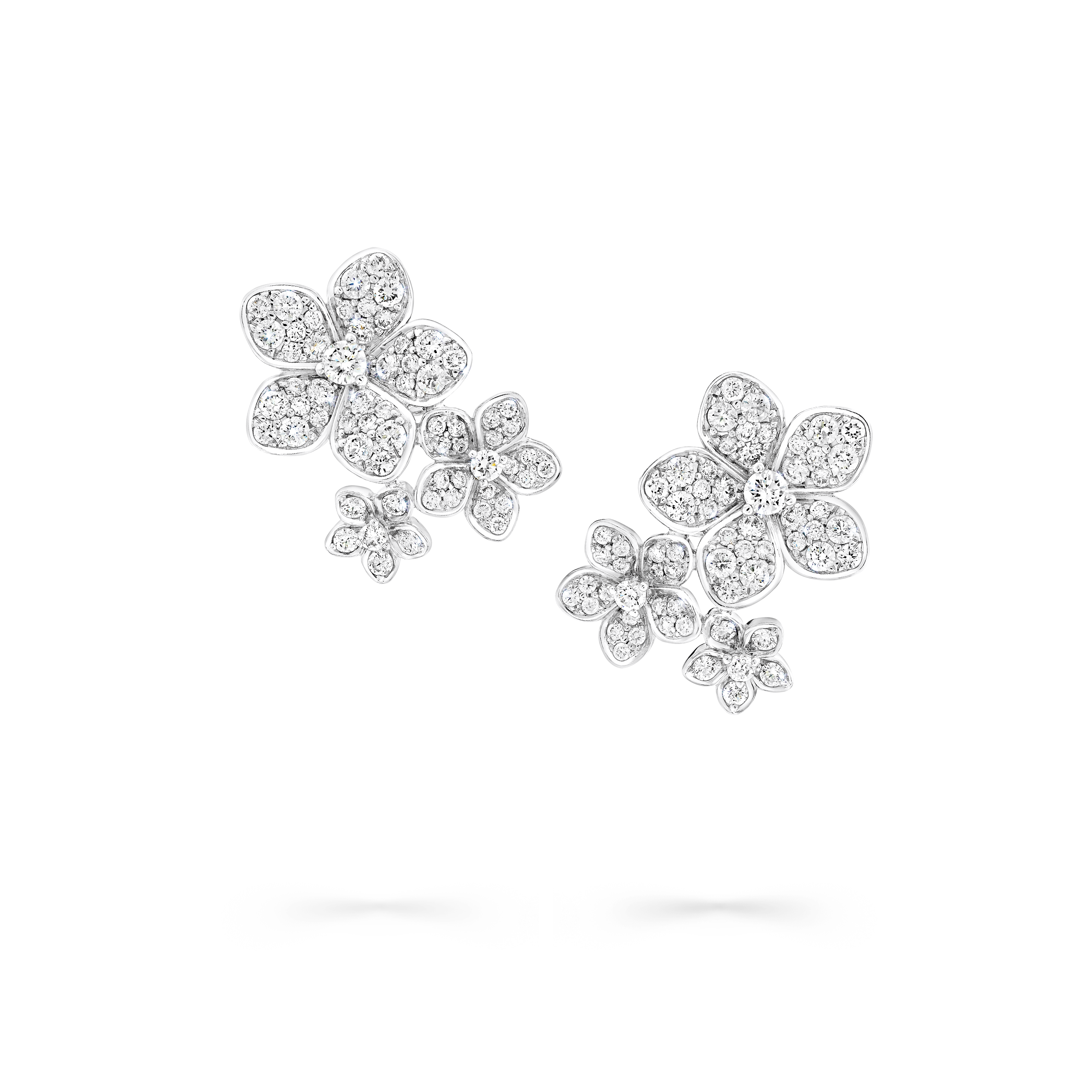 Wild Flower Diamond Cluster Stud Earrings