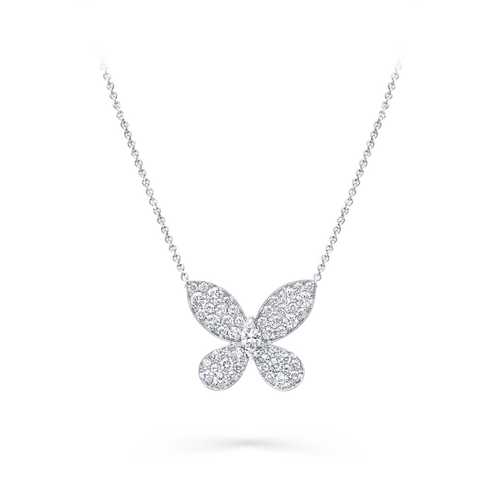 Pav&eacute; Butterfly Diamond Pendant