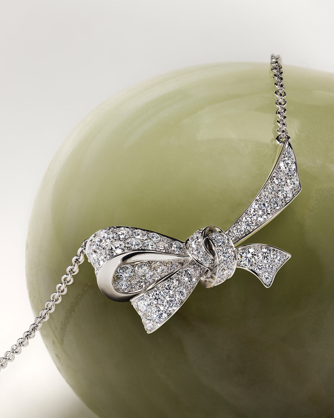 Image shows Graff Tilda's Bow diamond necklace