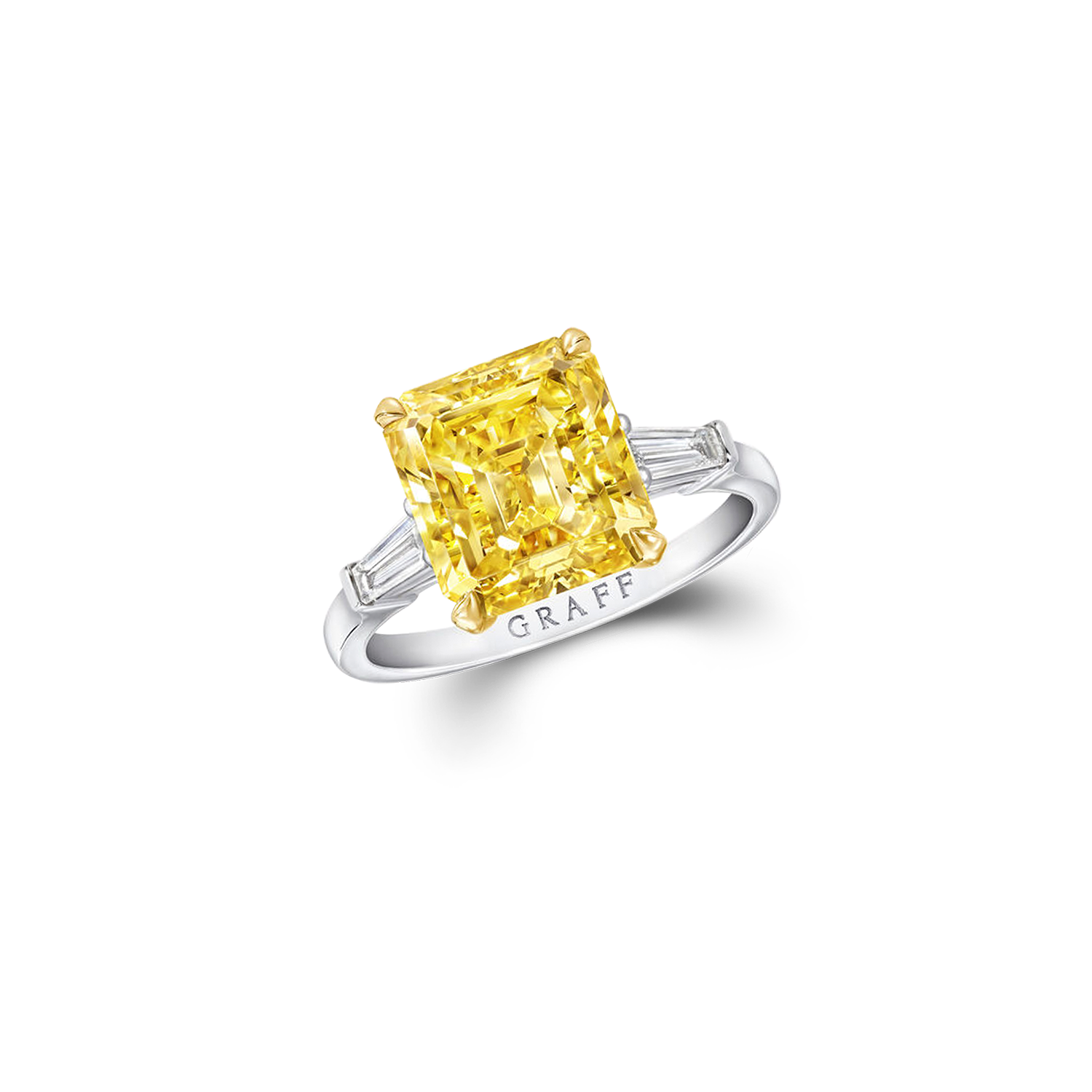 Promise Emerald Cut Yellow Diamond Engagement Ring