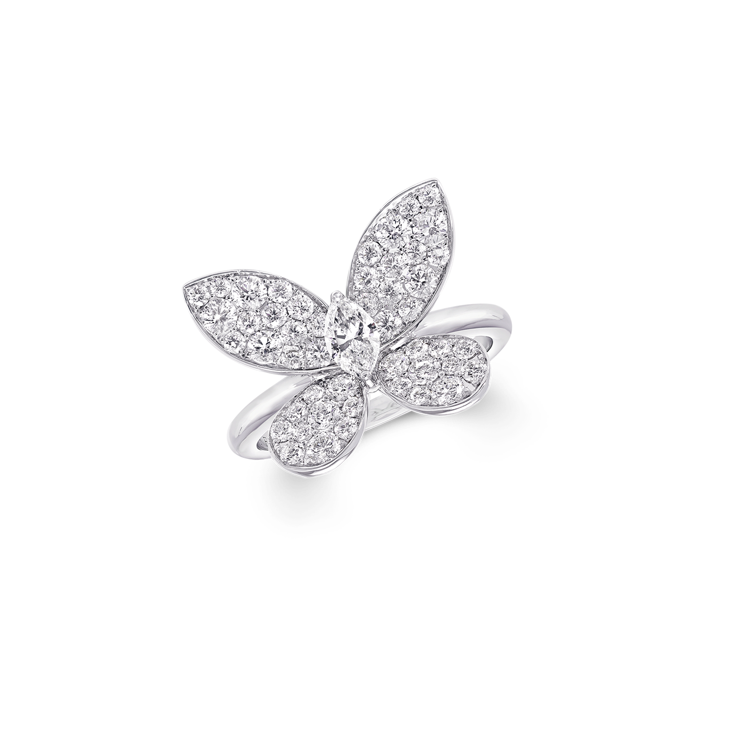 Pav&eacute; Butterfly Diamond Ring