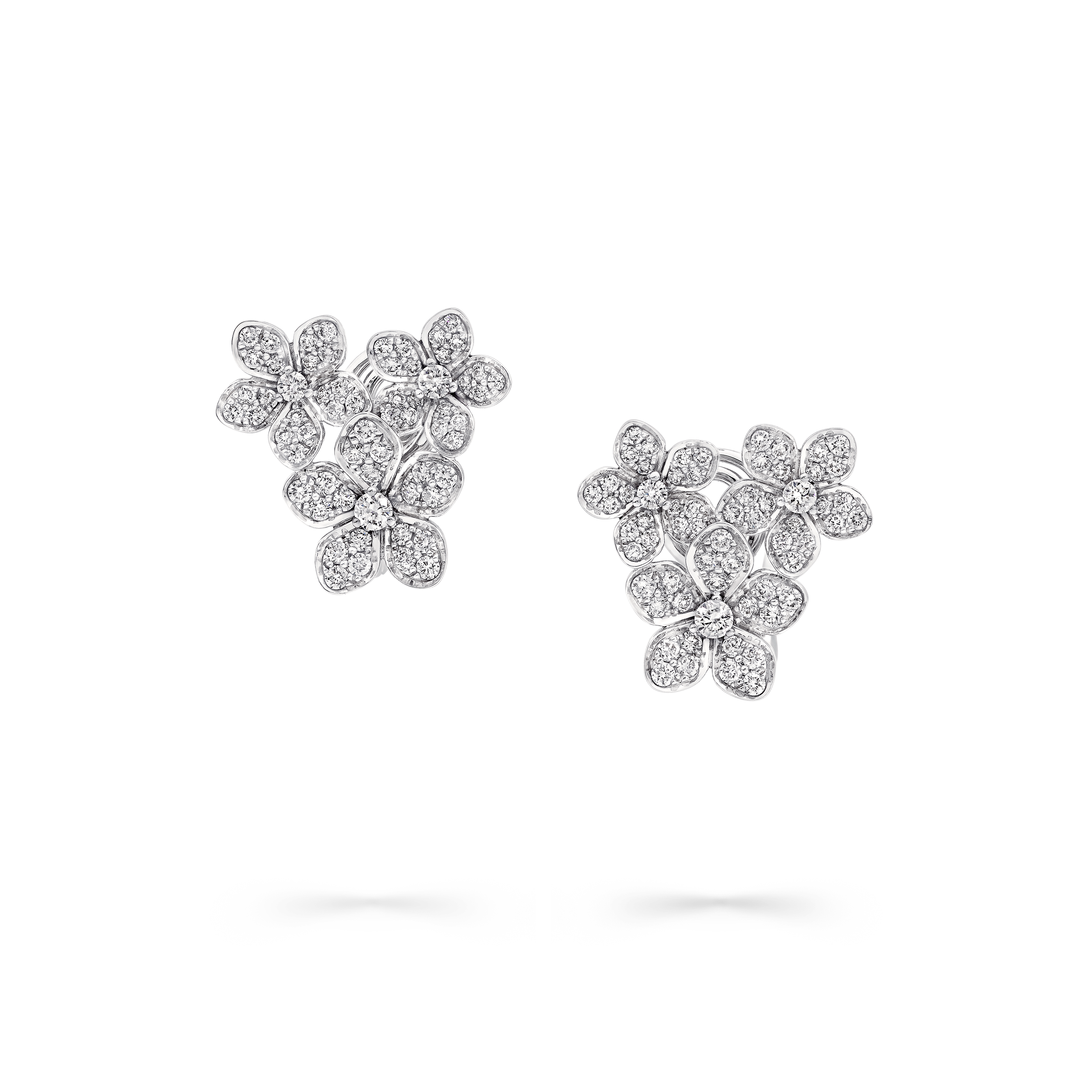 Wild Flower Diamond Cluster Stud Earrings