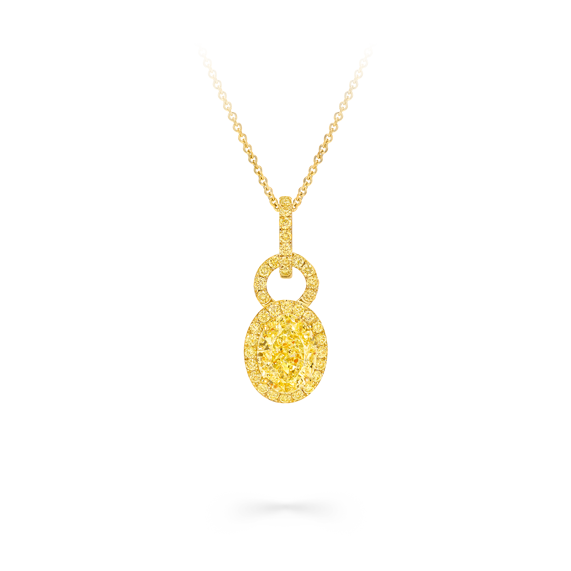 Icon 8 Oval Yellow Diamond Pendant