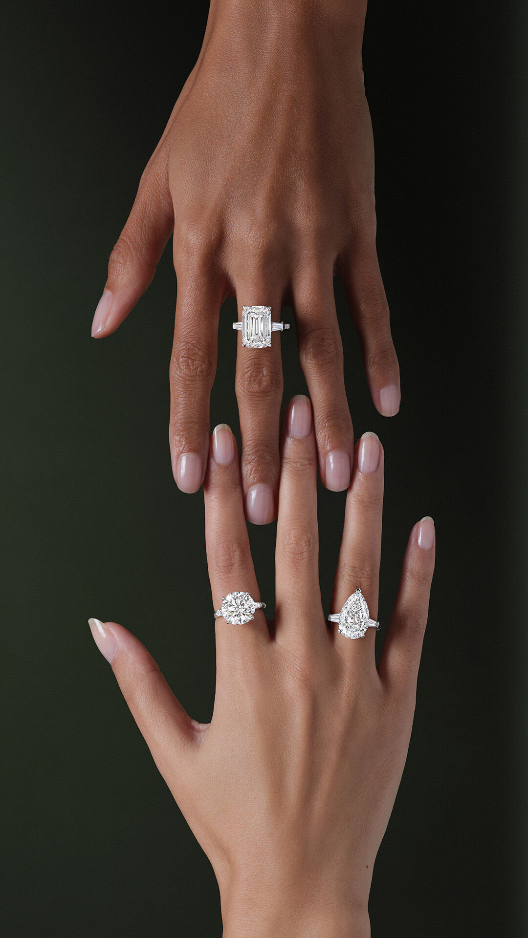 Image show Graff Engagement Rings on models hands