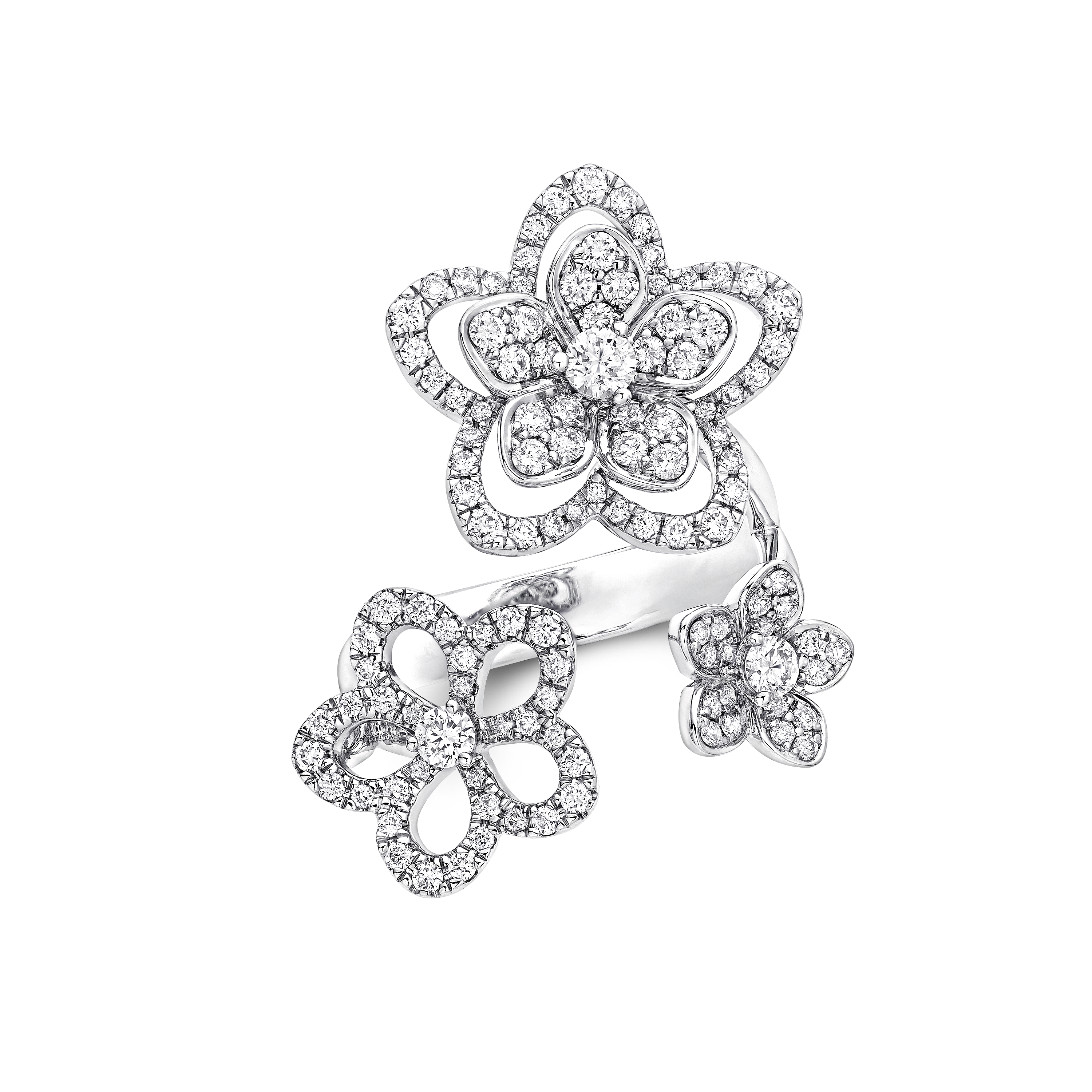 Wild Flower Triple Diamond Ring