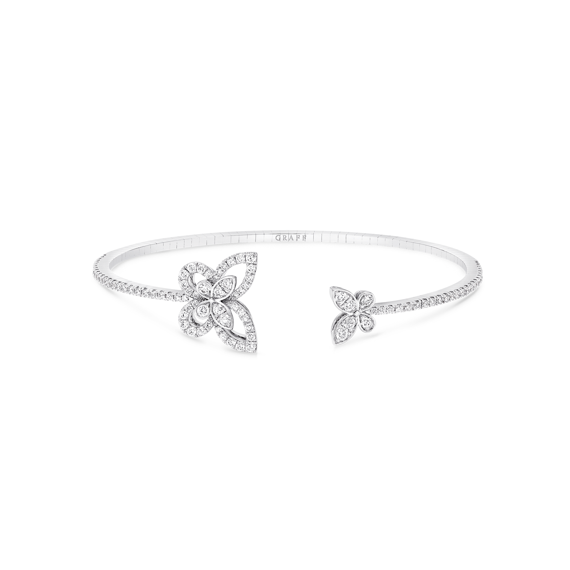Butterfly Silhouette Open Diamond Bangle