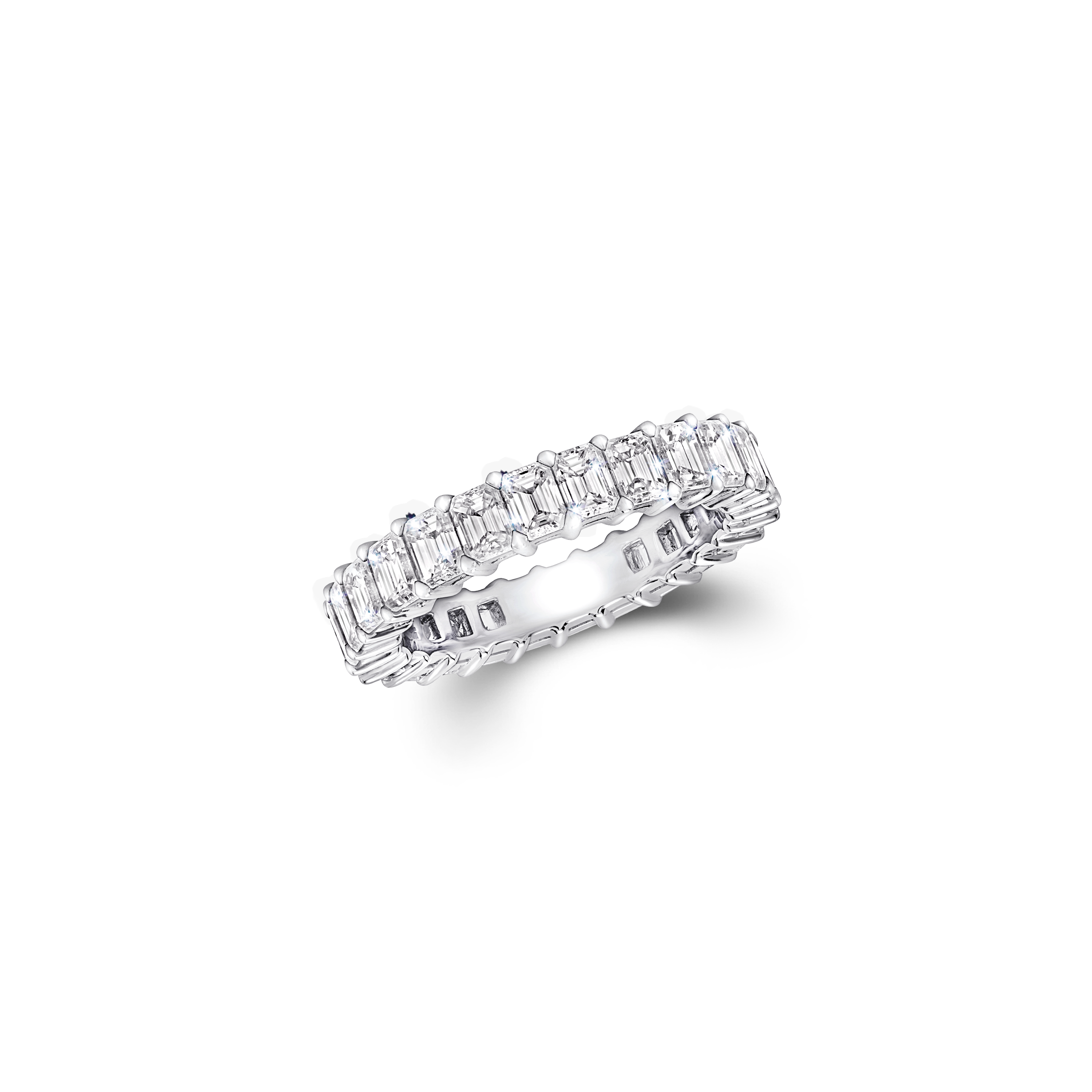 Claw Set Emerald Cut Diamond Eternity Ring