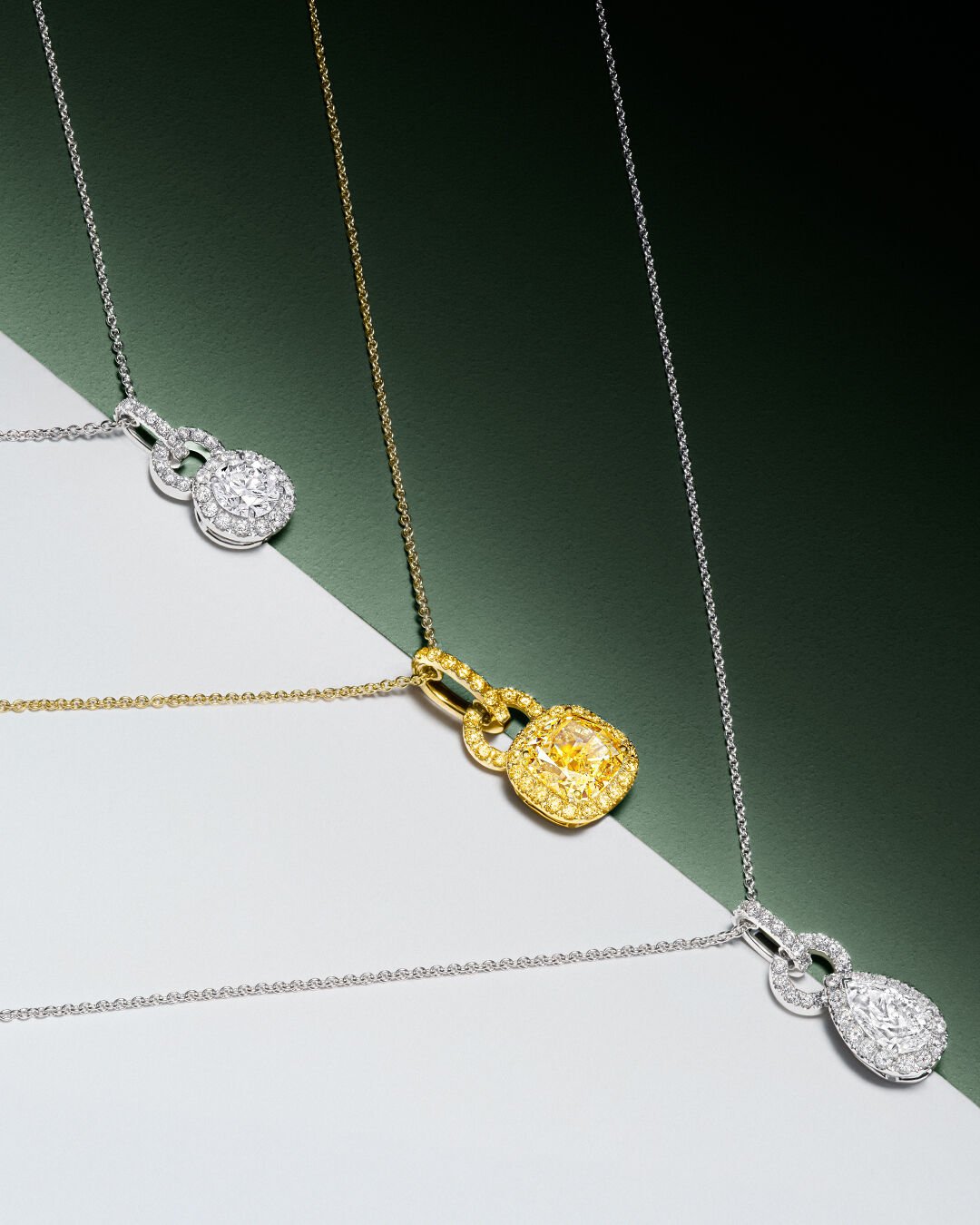 Necklaces and Pendants - image shows Graff Icon 8 diamond pendants