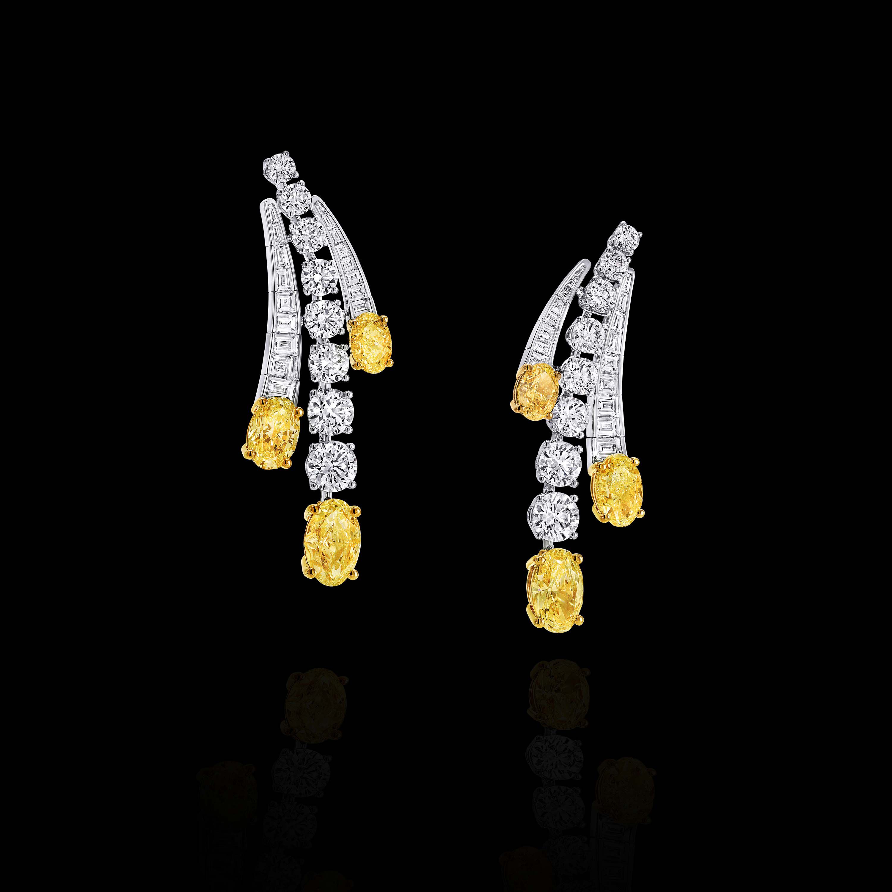 Image of Graff Yellow and White Diamond High Jewellery earrings 