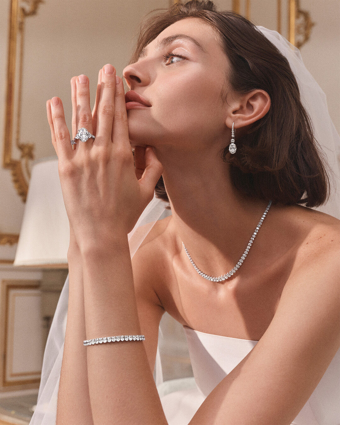 Classic Graff - image shows model wearing Classic Graff Diamond Jewellery