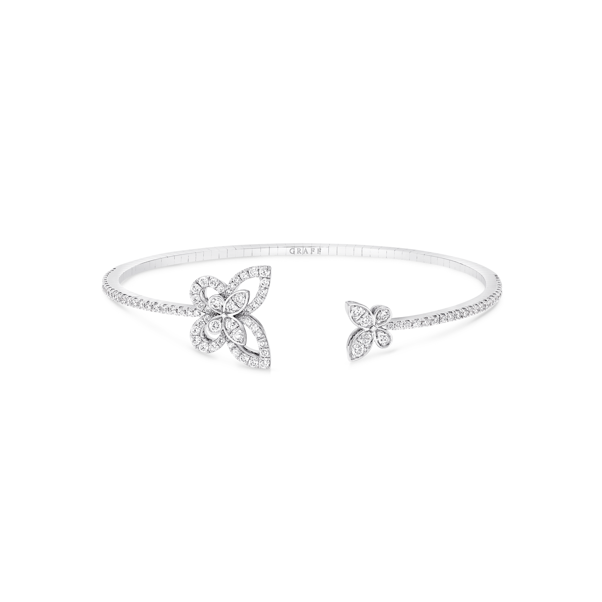 Butterfly Silhouette Open Diamond Bangle