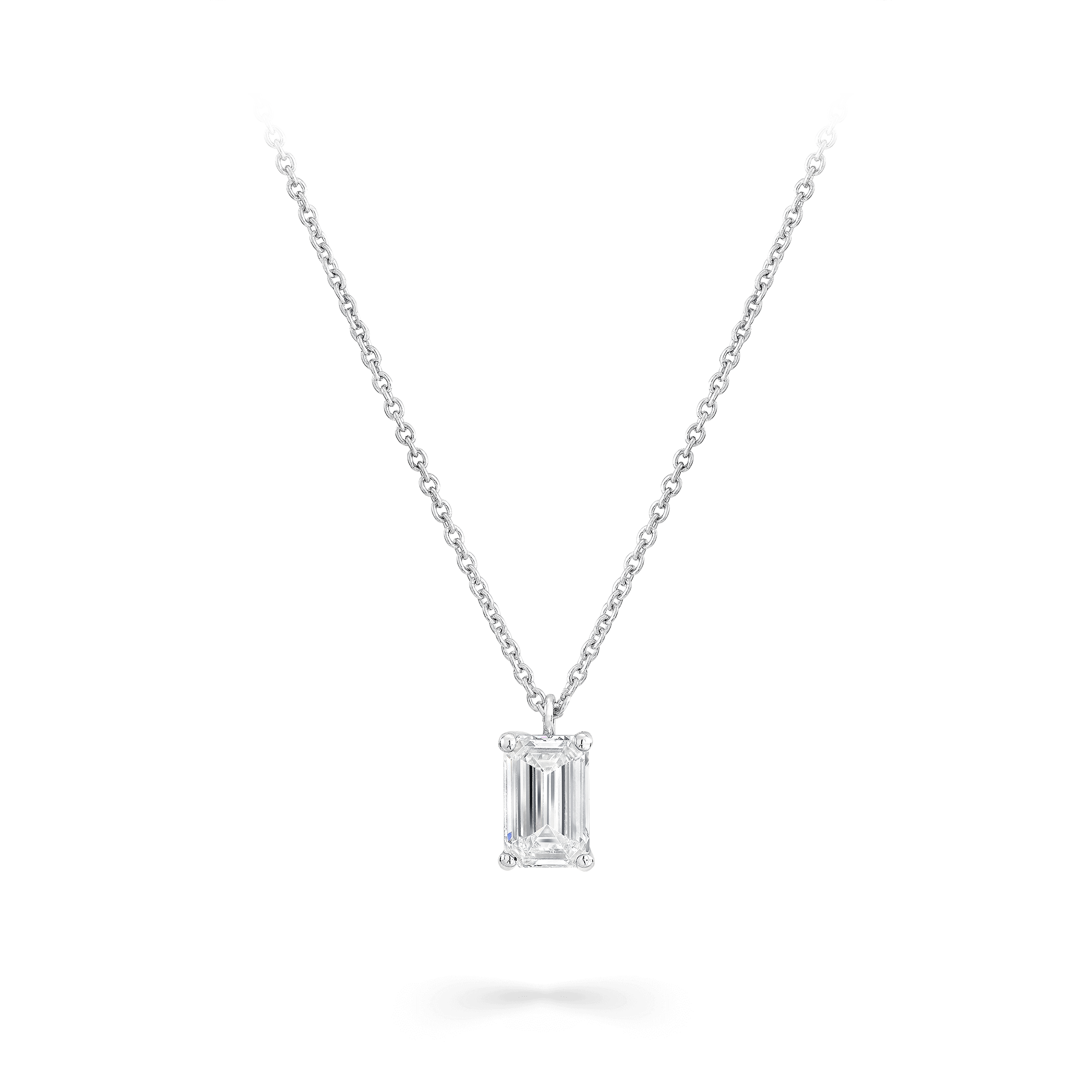 Emerald Cut Diamond Pendant