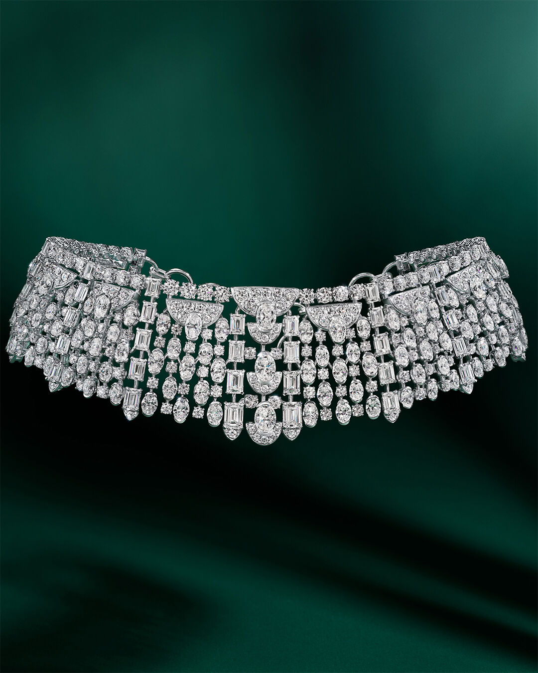 Image shows Graff white diamond high jewellery necklace