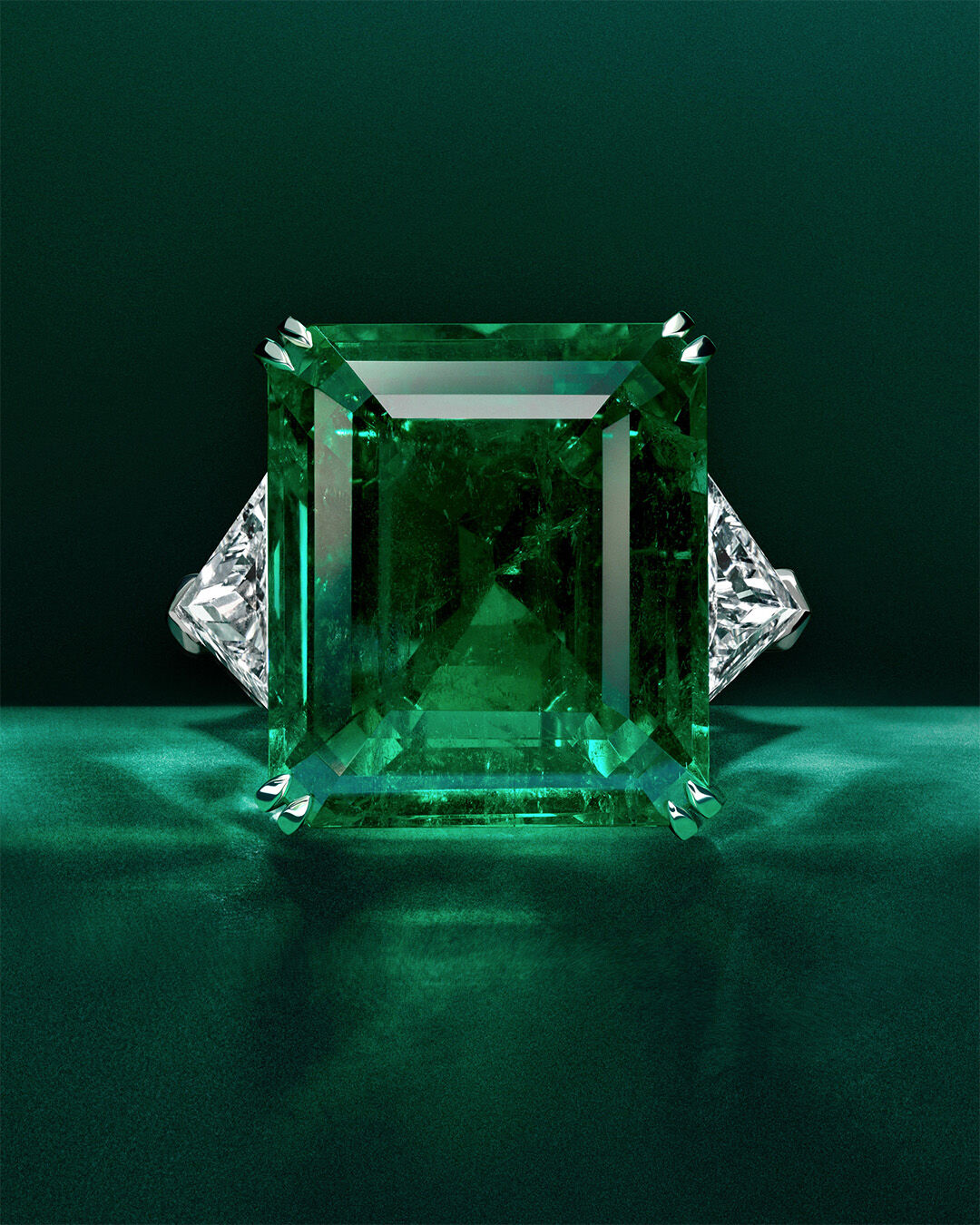 Image shows Graff Emerald and White Diamond High Jewellery bangle