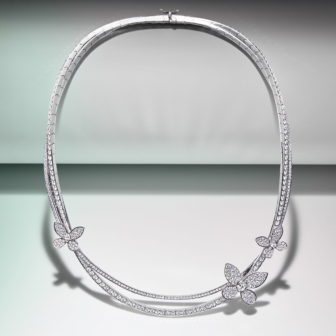 Image shows Graff Butterfly Double Butterfly Silhouette Diamond Pendant