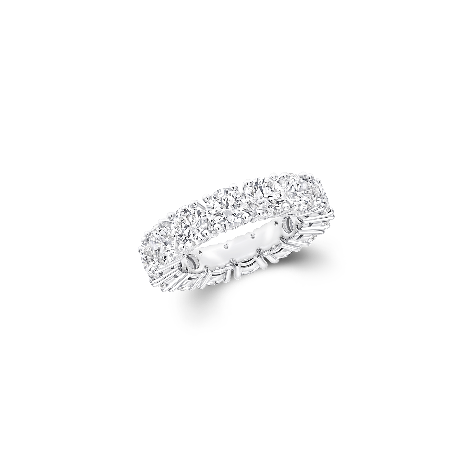 Four Claw Round Diamond Wedding Band
