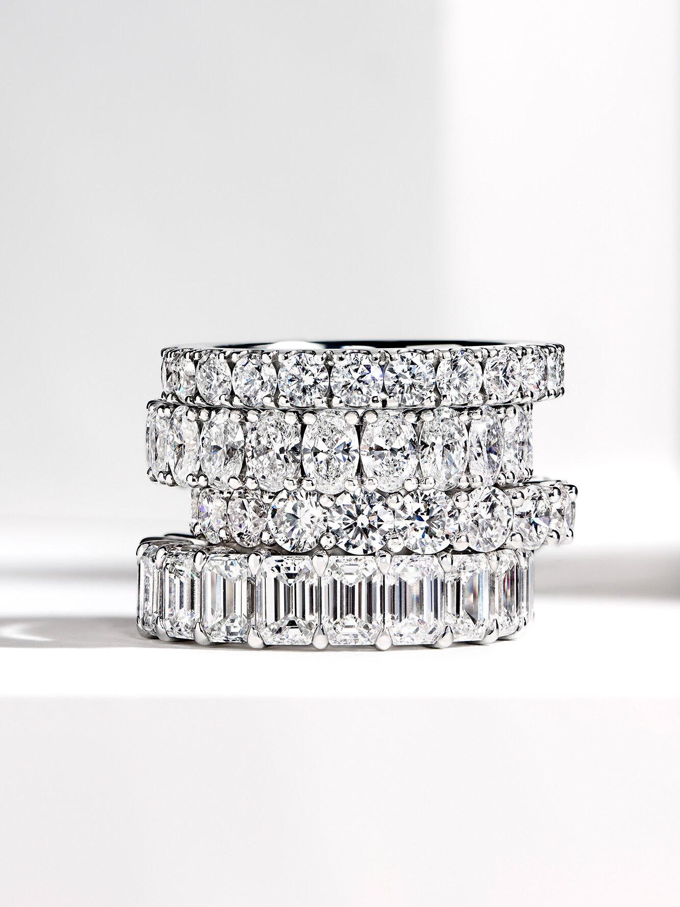 Image shows Graff diamond eternity rings