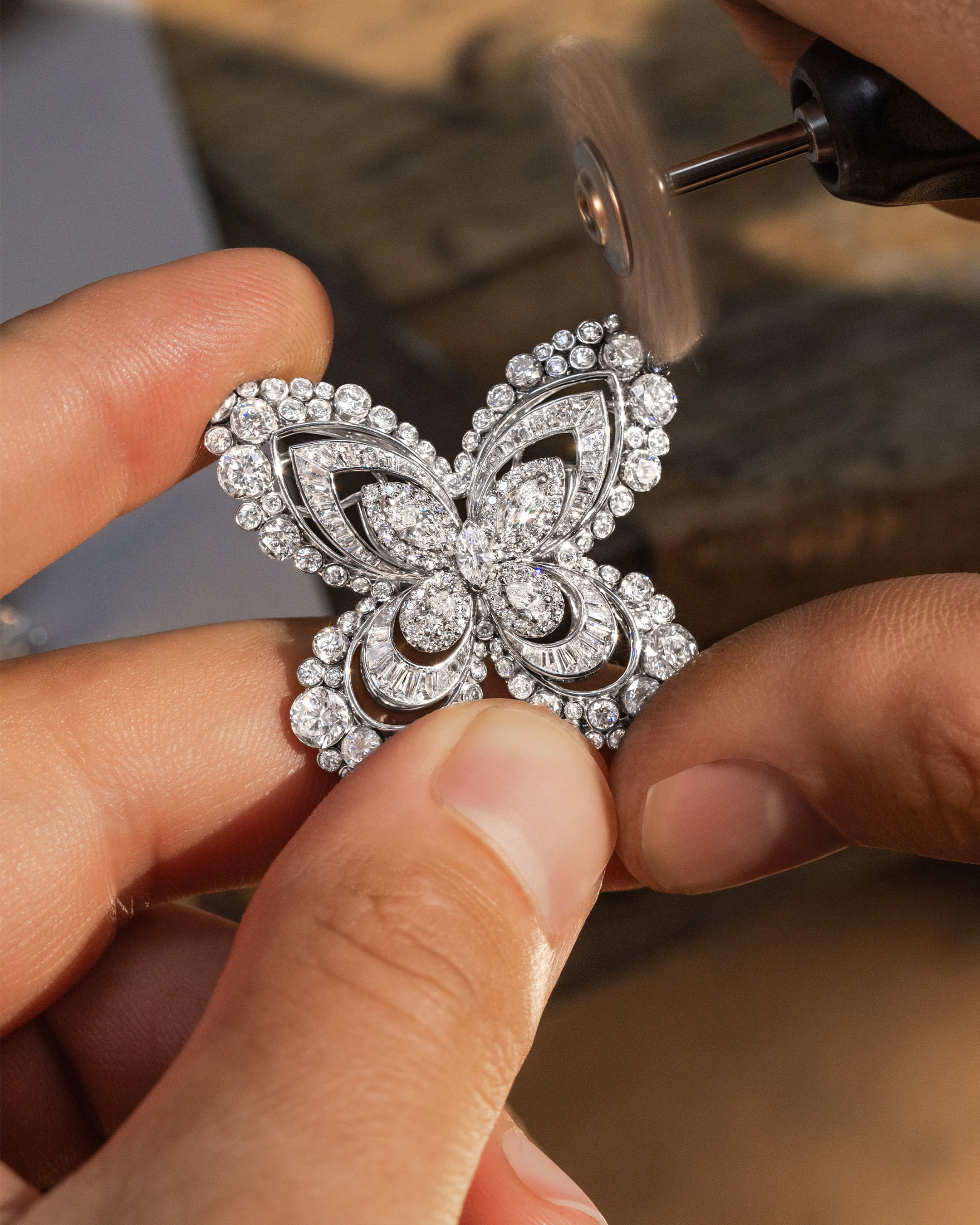 Image shows creation of Graff Butterfly Marina Brooch