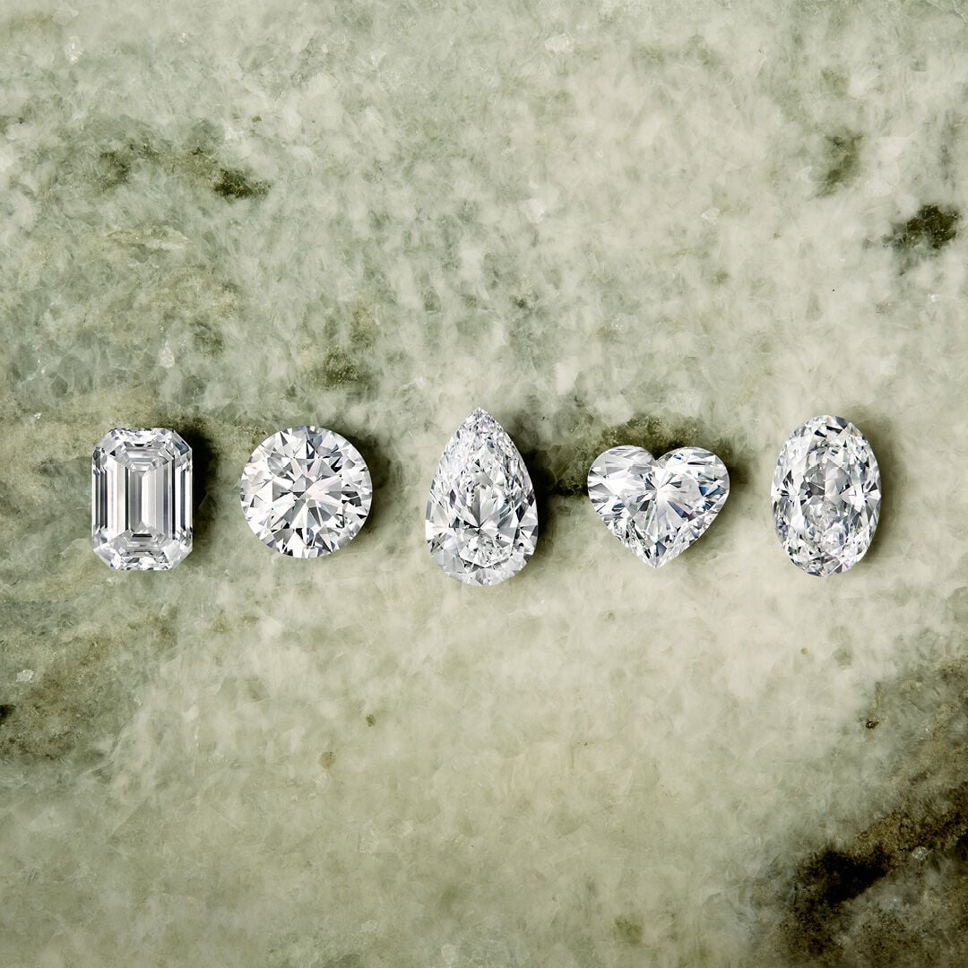 A Guide to Diamond Cuts - Image shows loose Graff diamonds of different cuts and shapes