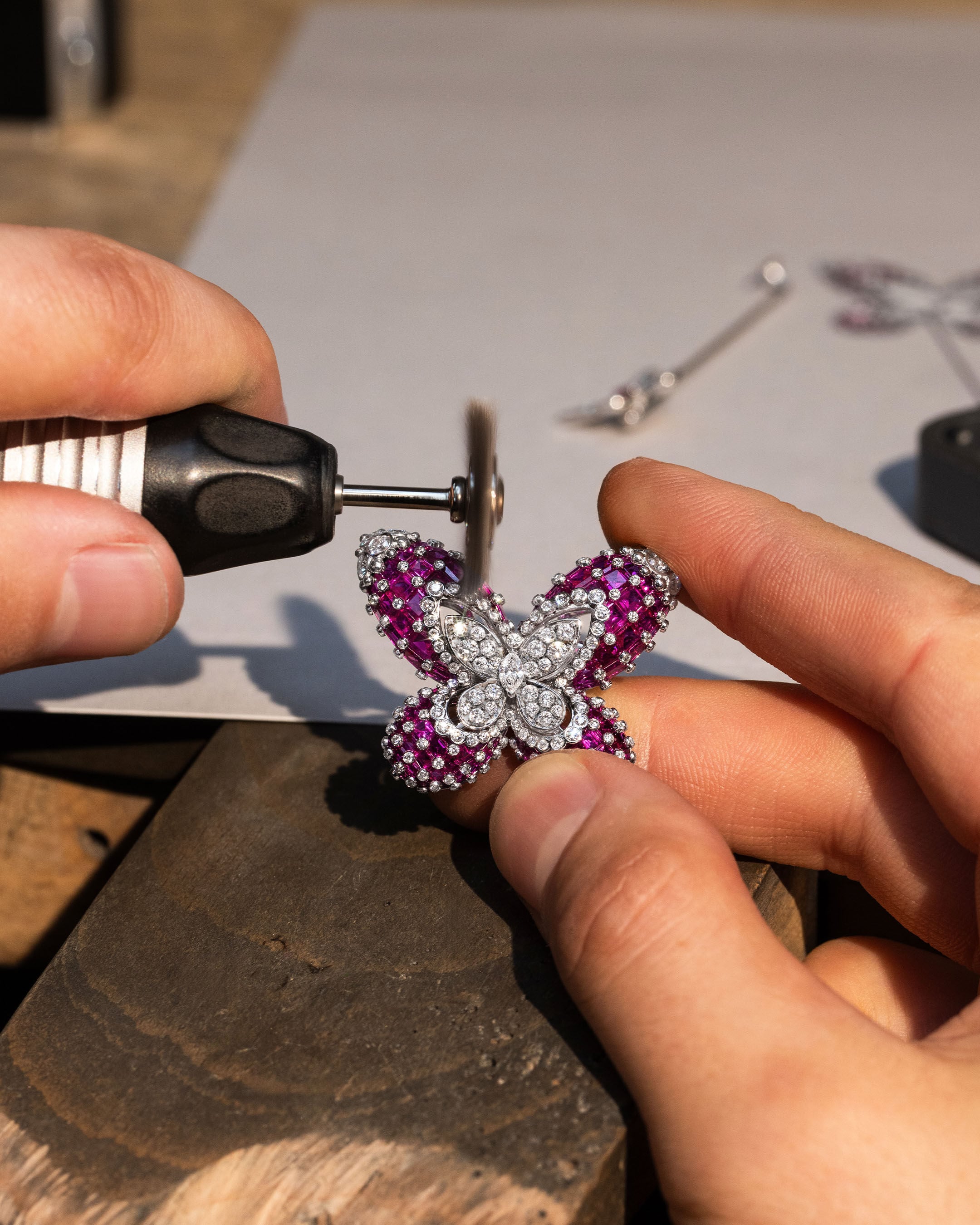 Image shows creation of Graff Butterfly Lina Brooch