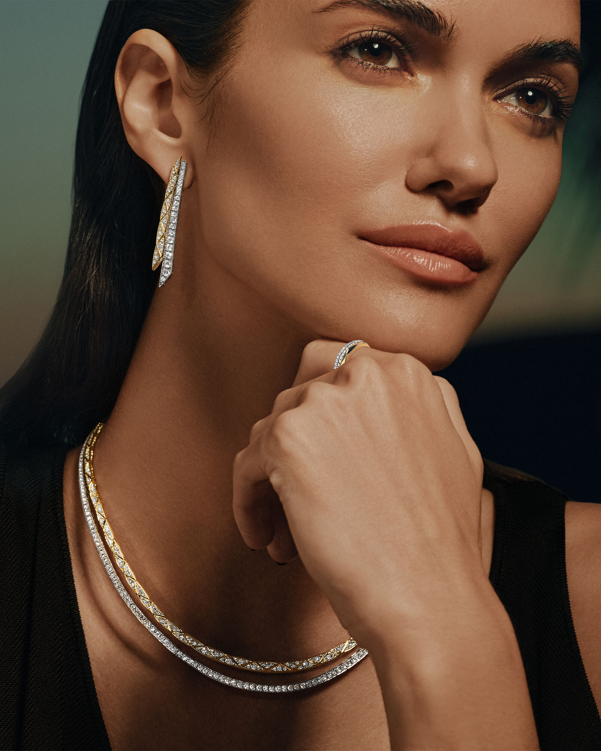 Rings - image shows model wearing Laurence Graff Signature rings