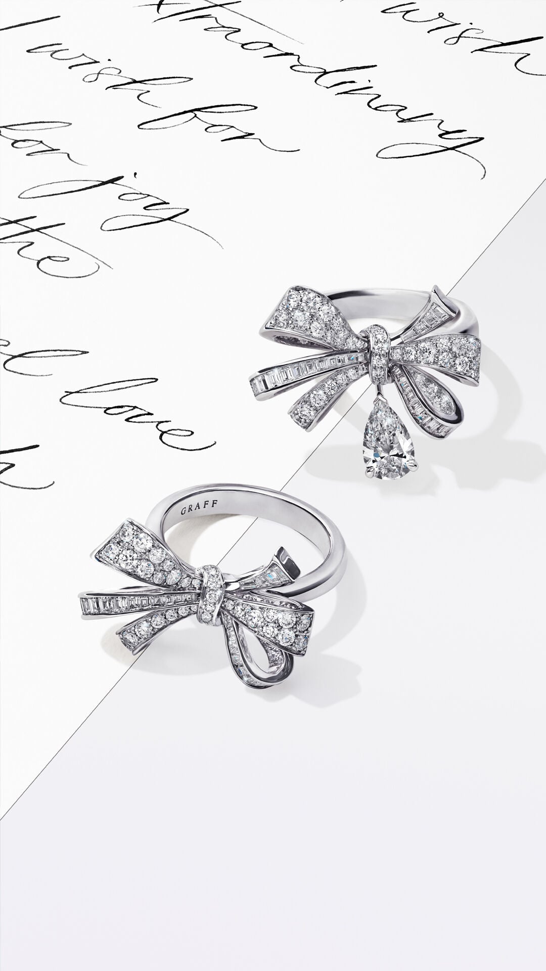 Image shows Graff Tilda's Bow rings