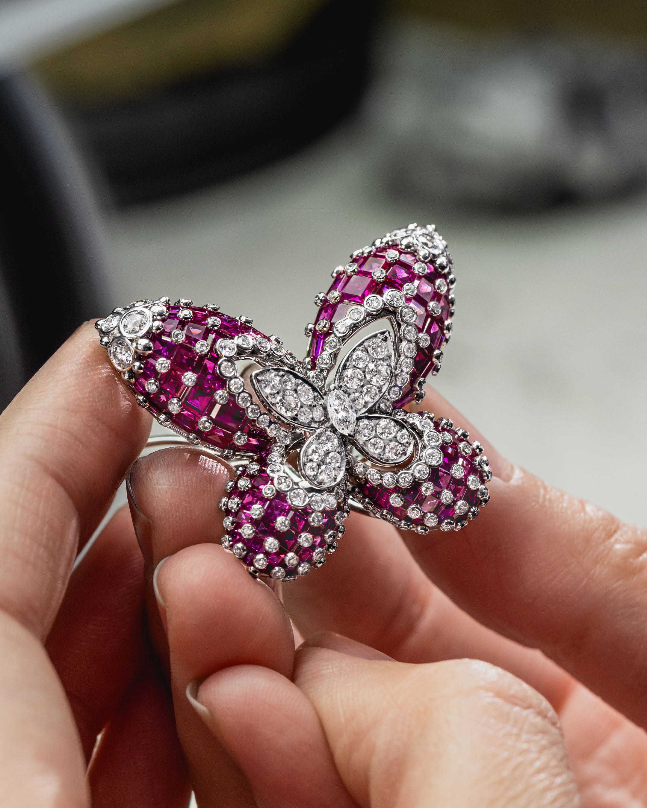 Image shows creation of Graff Butterfly Lina Brooch