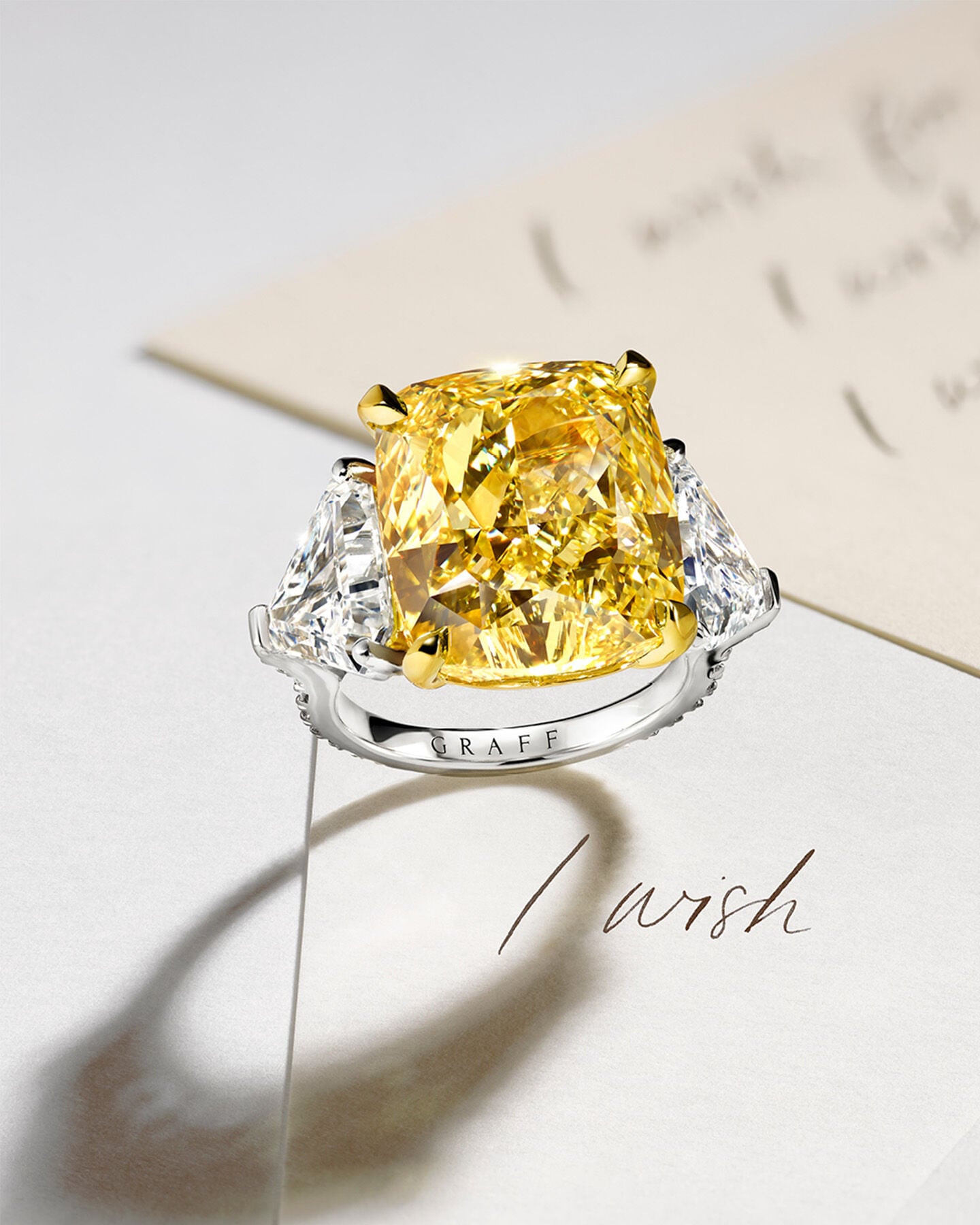 Image shows Graff Yellow Diamond Unique Solitaire Ring 