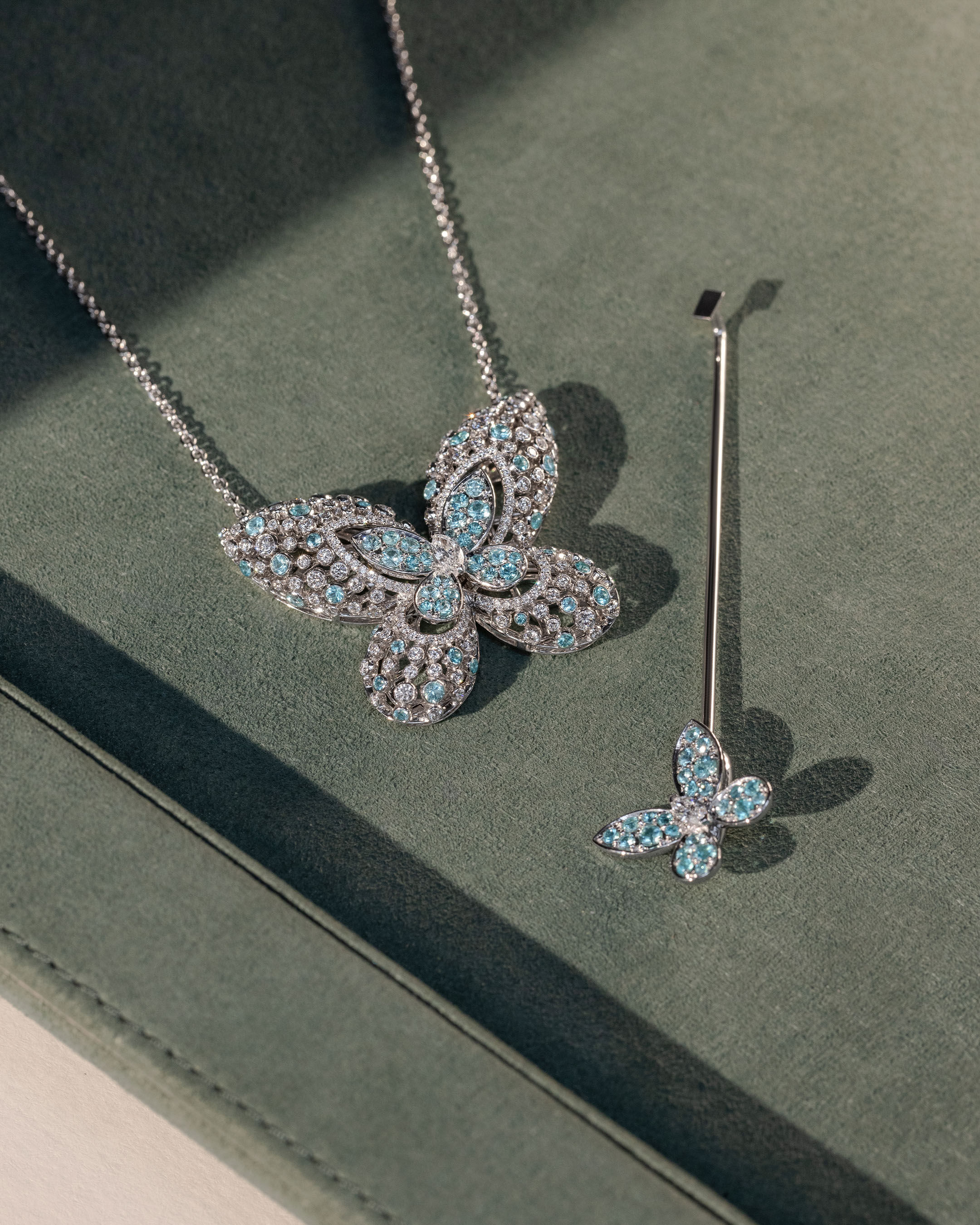 Image shows creation of Graff Butterfly Athea Brooch