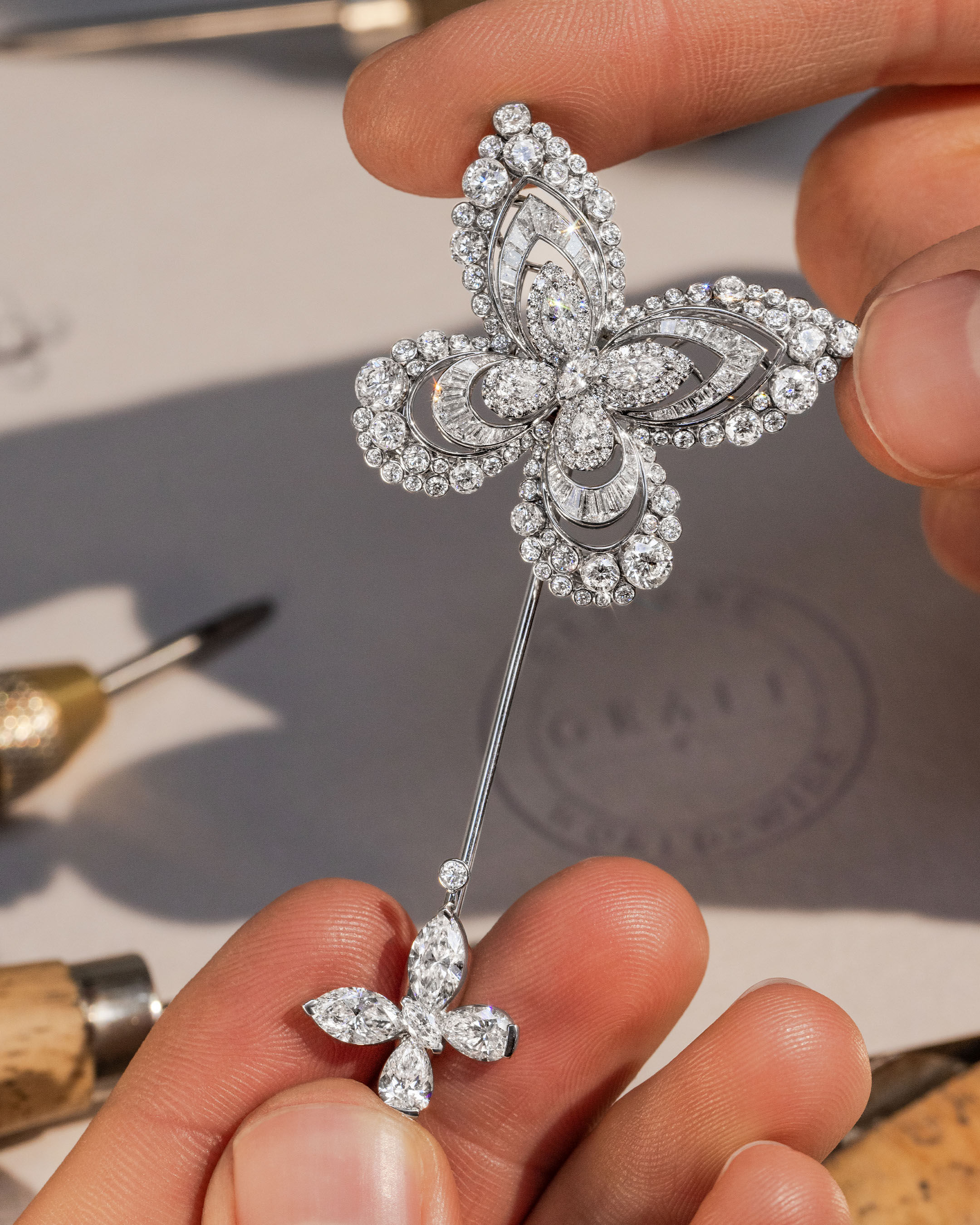 Image shows creation of Graff Butterfly Marina Brooch