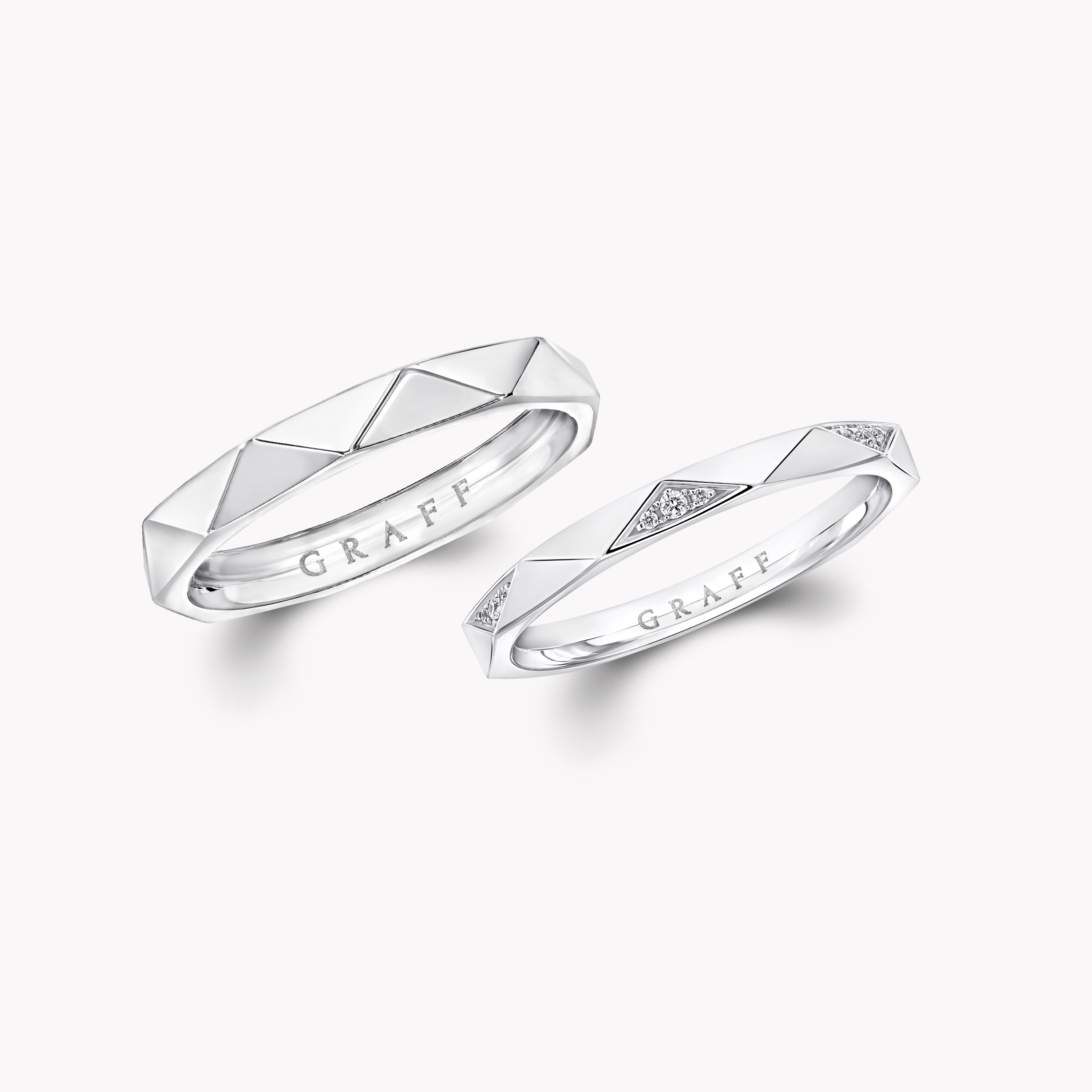 Laurence Graff Signature Pavé and Plain Band Set