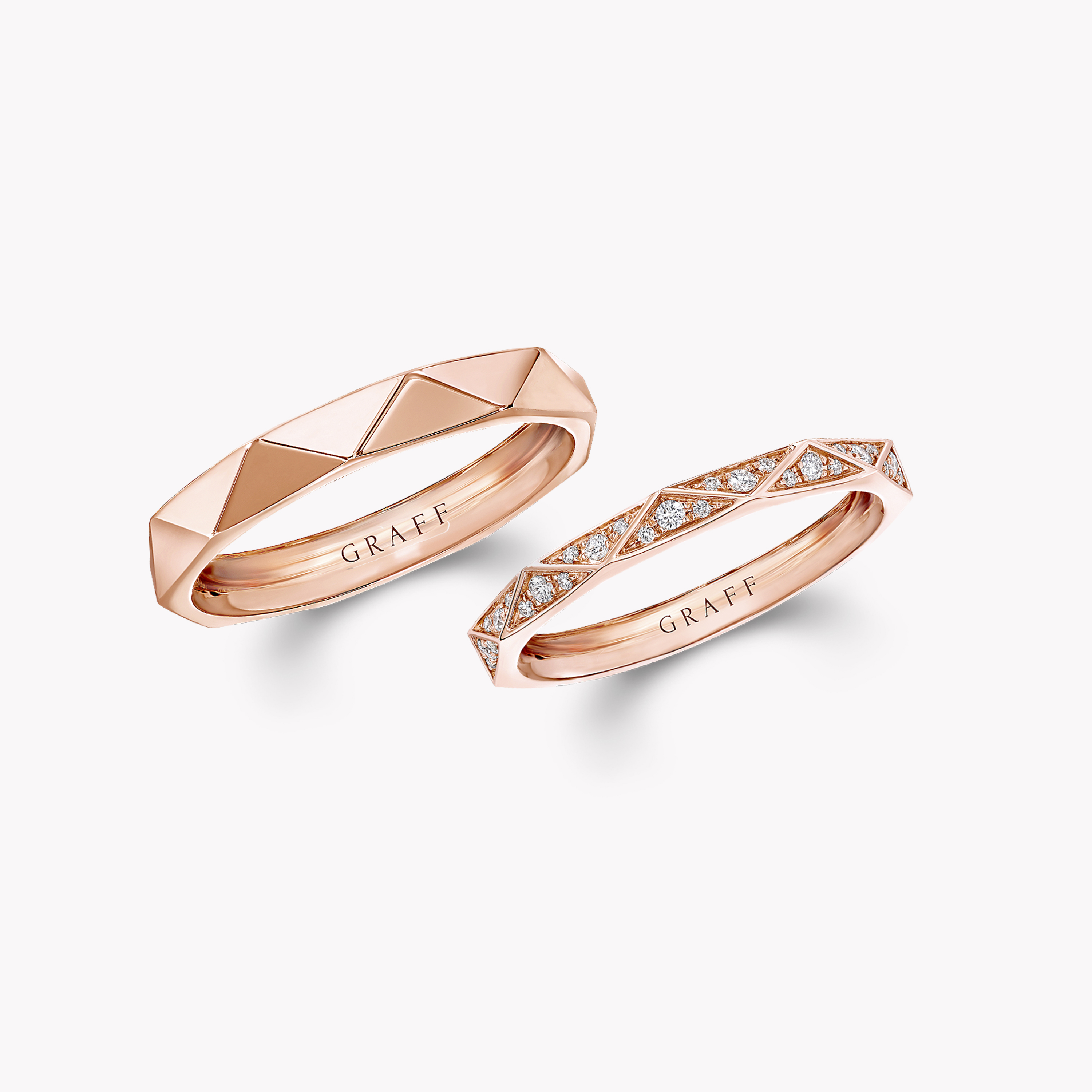 Laurence Graff Signature Diamond and Plain Band Set