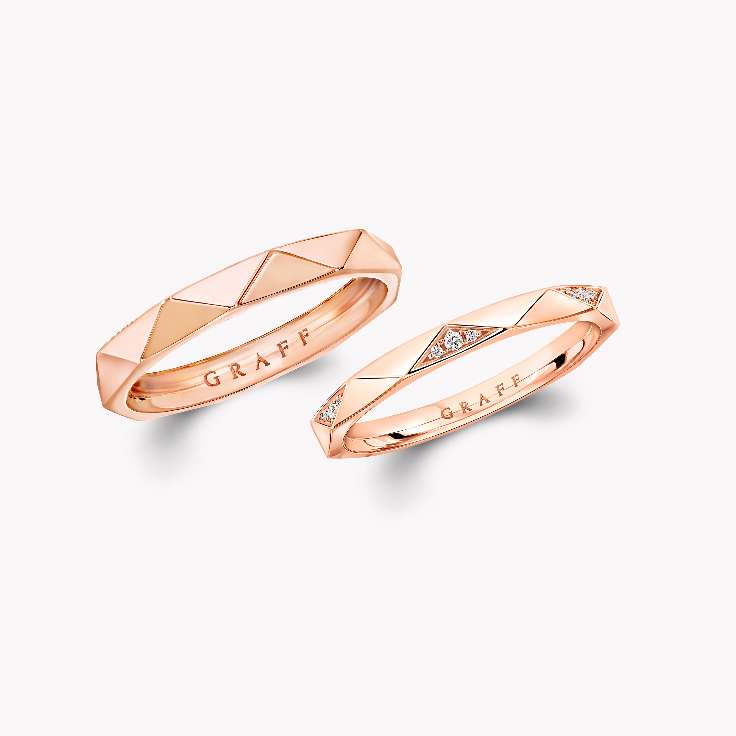 Laurence Graff Signature Pavé and Plain Band Set